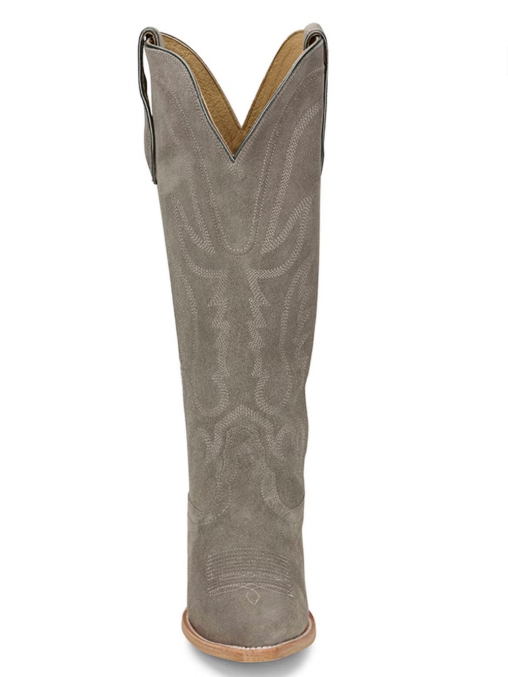 Tony Lama Taupe Embossed Western Knee Boots size 9 - Picture 5 of 9